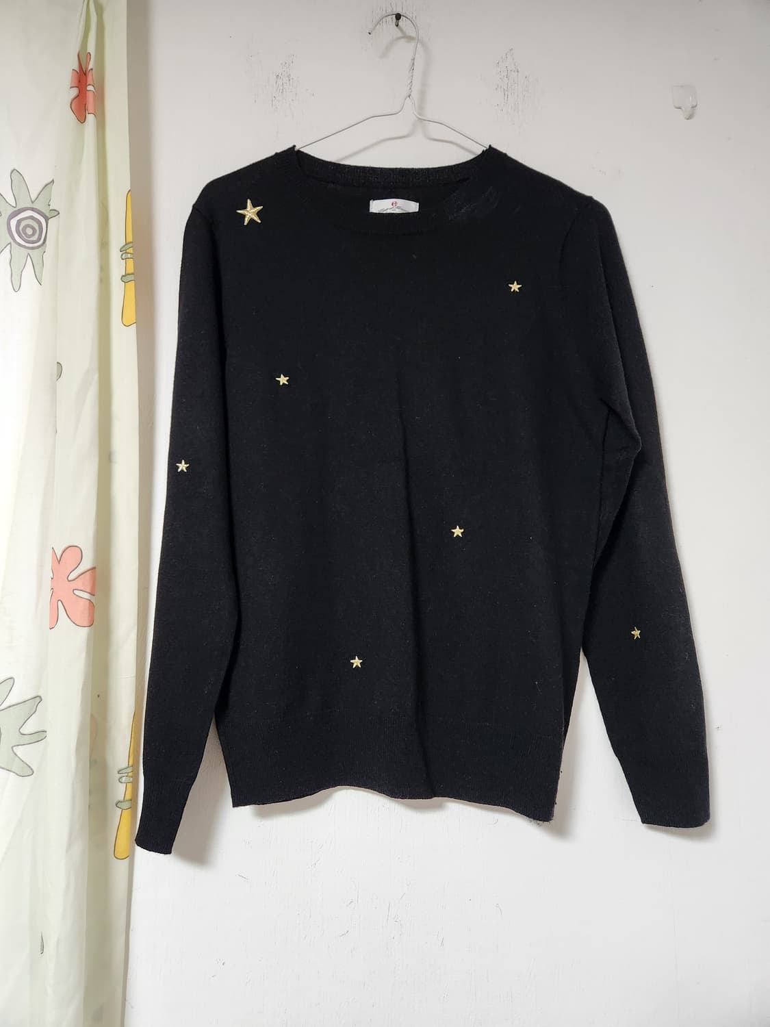블랙 별 패턴 니트 90 상품이미지1