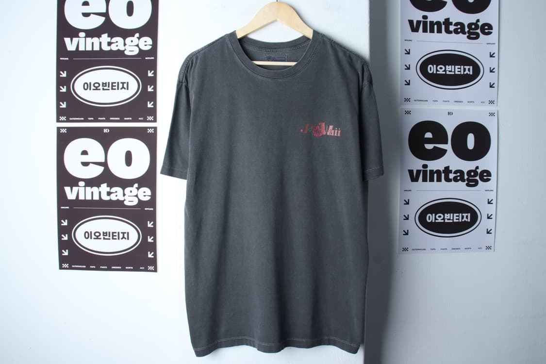 (L-2XL) 빅웨이브 반팔 티셔츠 피그먼트 하와이안 차콜-H33063 상품이미지2