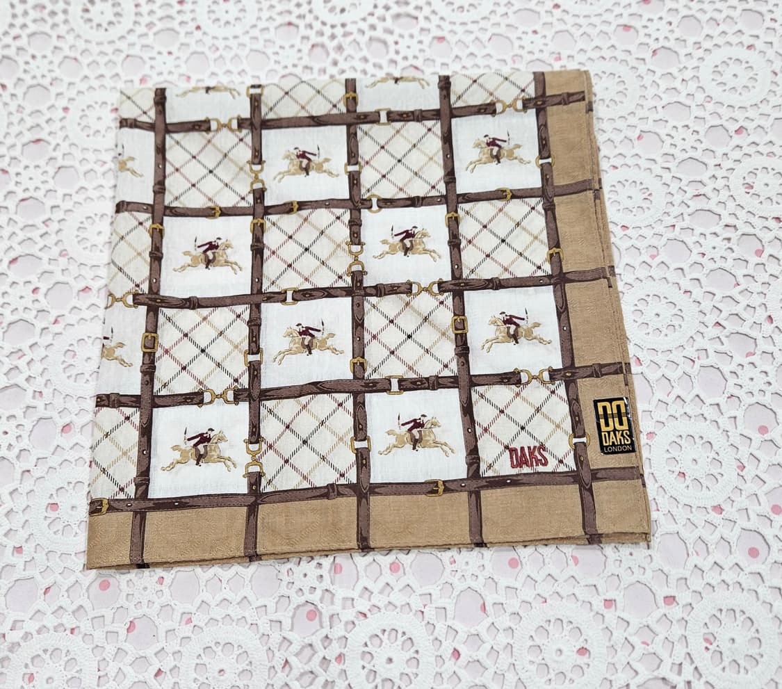 닥스(DAKS) 런던 승마 체크 손수건 새상품 상품이미지5