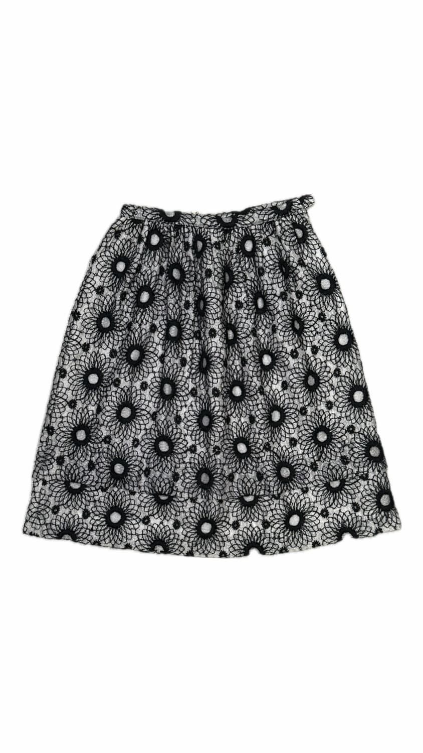 1995 꼼데가르송 자수로 이어진 무수한 꽃 플레어 스커트 치마 상품이미지1