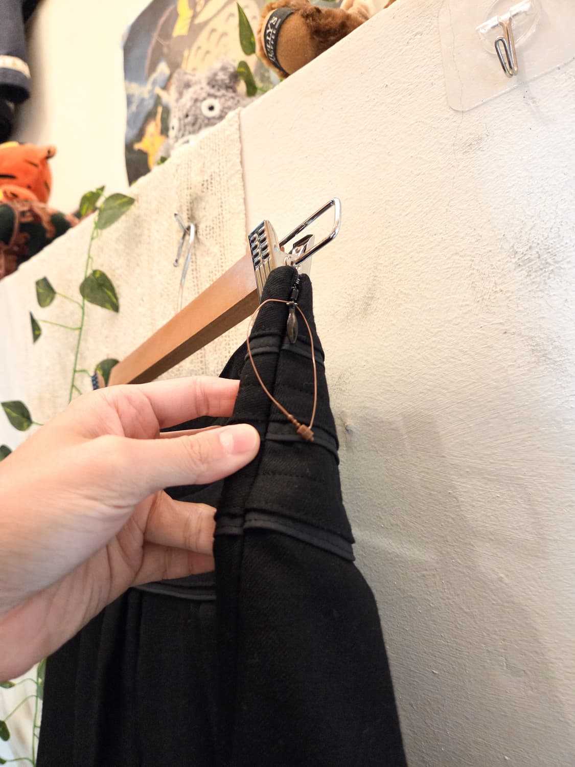 블랙 미디 울 스커트 상품이미지4