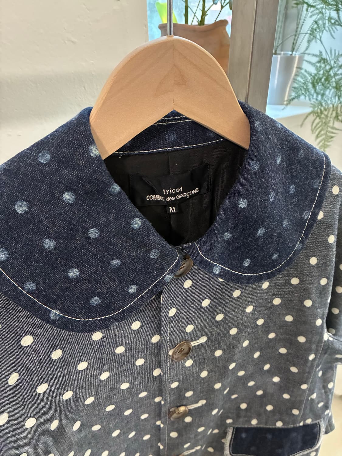 꼼데가르송 트리콧 도트 데님 자켓 상품이미지8