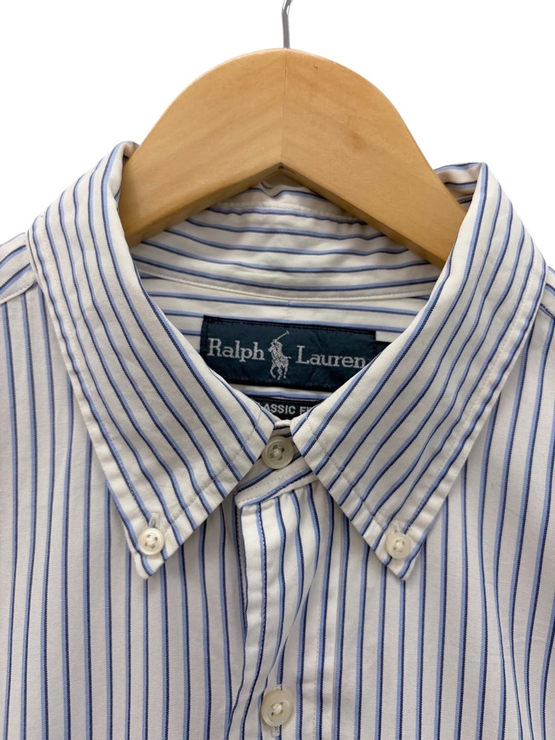 00년대 폴로 줄무늬 셔츠 화이트&스카이블루 (L) 상품이미지3