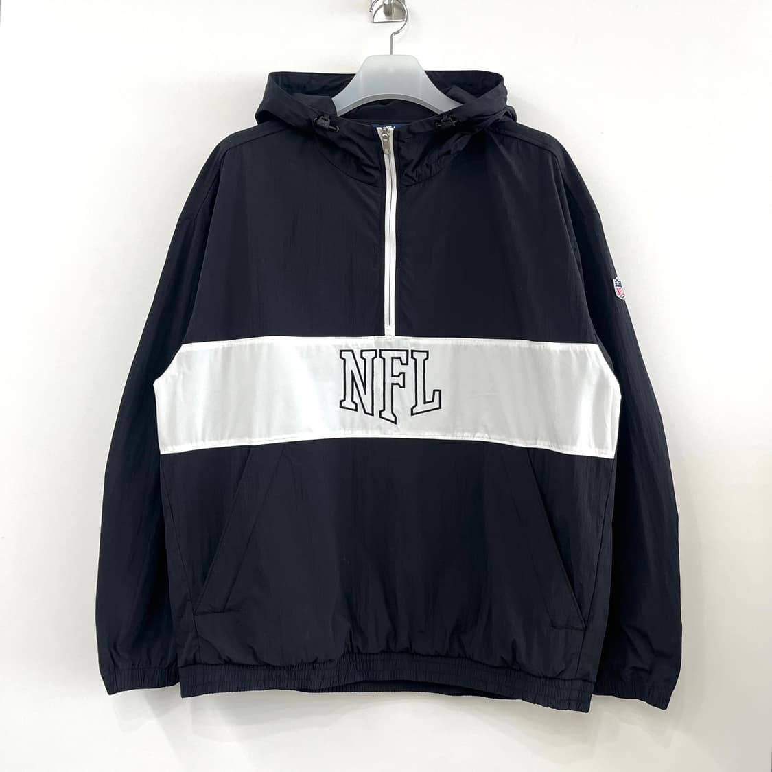 NFL 블랙 화이트 후드 아노락 자켓 상품이미지2
