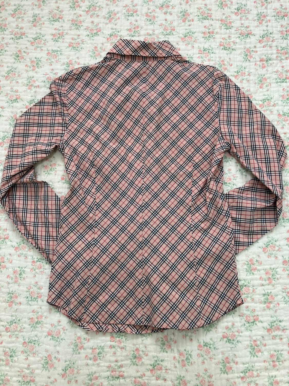 대대장 버버리 블루라벨 딸기 우유 체크 셔츠 1084 모리걸 y2k 스트 상품이미지2