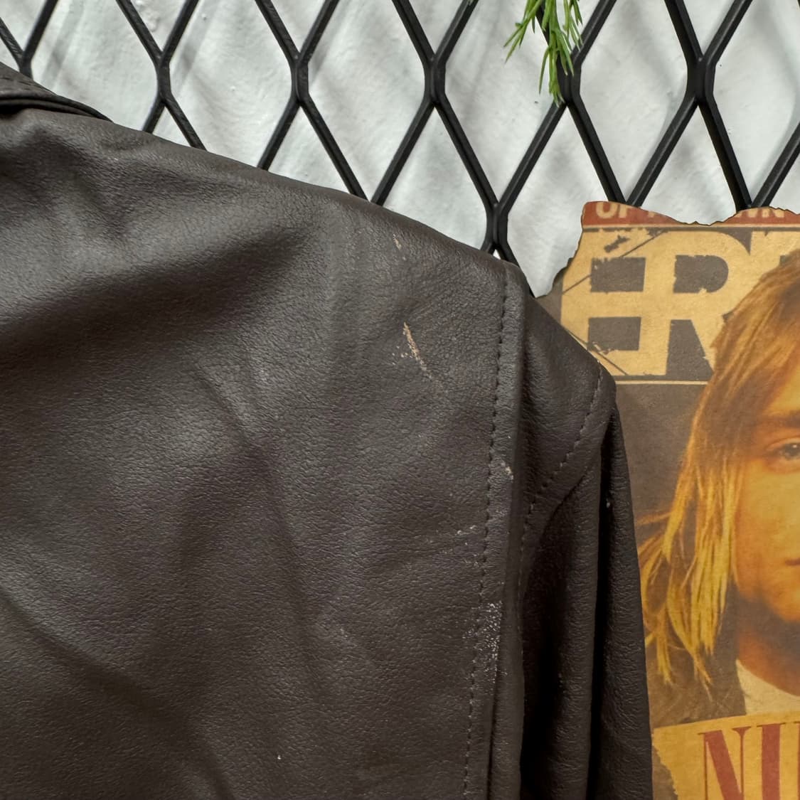 90s USA VINTAGE 레더 블루종 봄버자켓 다크브라운 상품이미지10