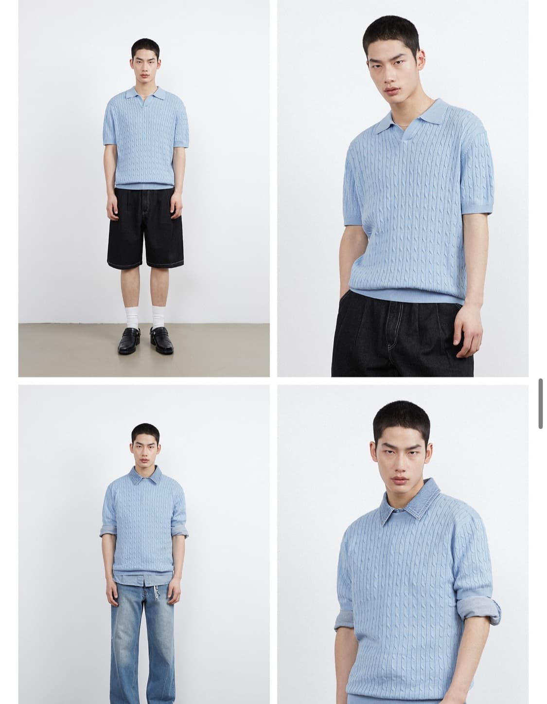 캐이블 카라 니트 2개 묶음가 상품이미지2