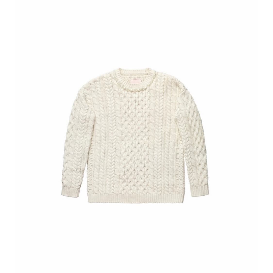 시몬 로샤 x H&M 진주 케이블 니트 코튼 스웨터 상품이미지1