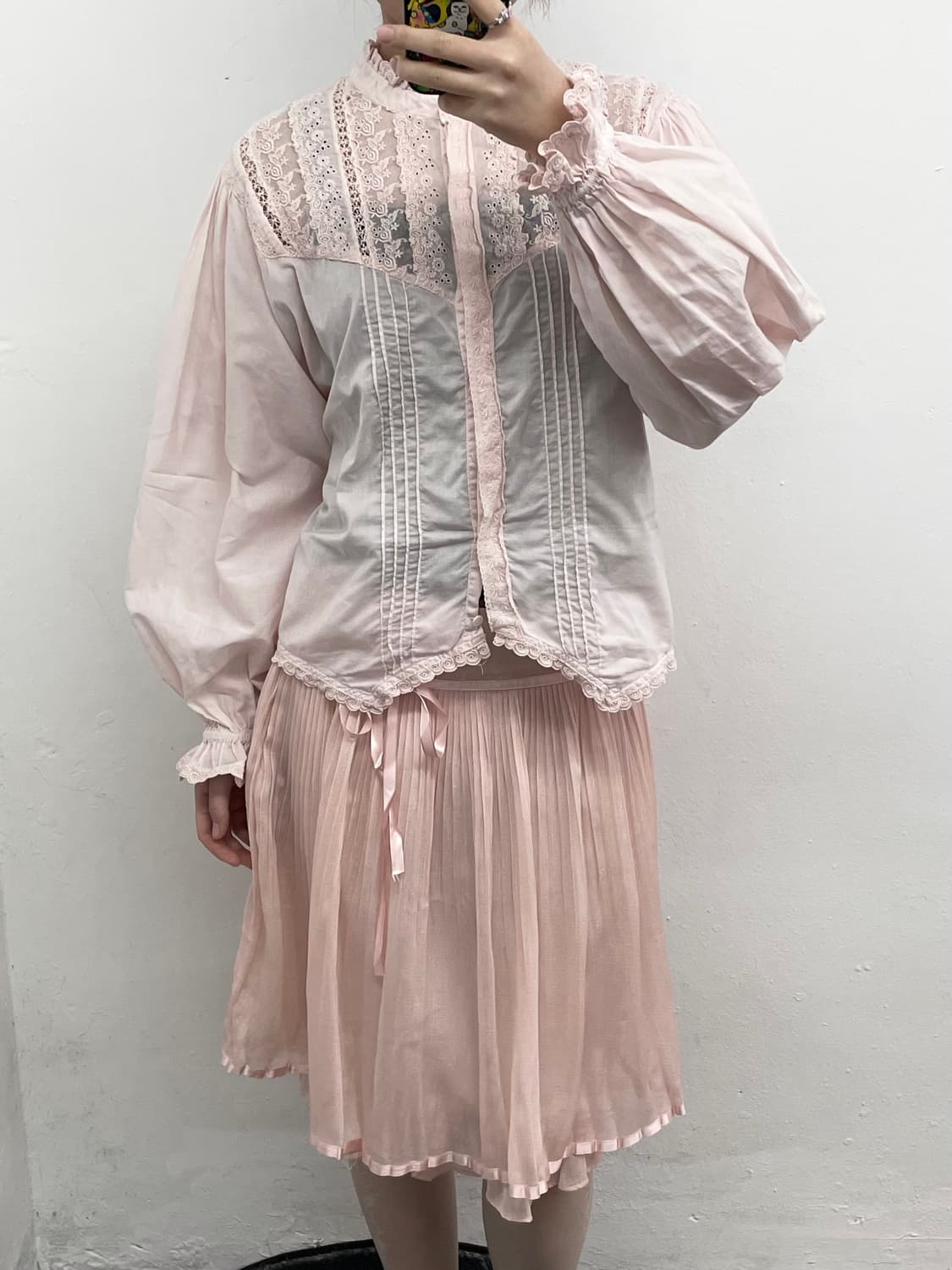 핑크 페어리 히메 레이스 디테일 블라우스💕 상품이미지5