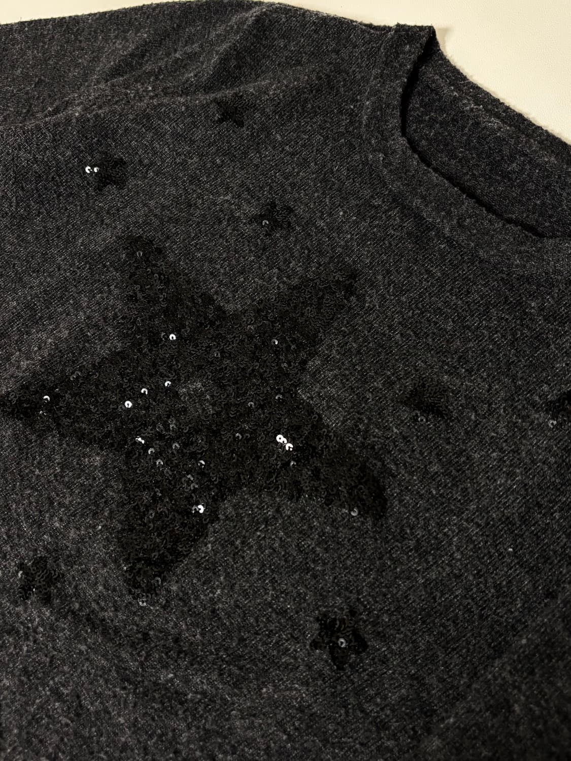 스팽글 별무늬 차콜 니트 상품이미지2