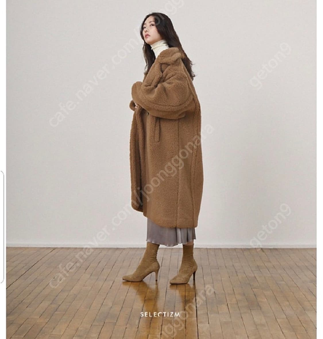 셀렉티즘 테디베어 롱코트 브라운 고급버전 66-77 상품이미지9