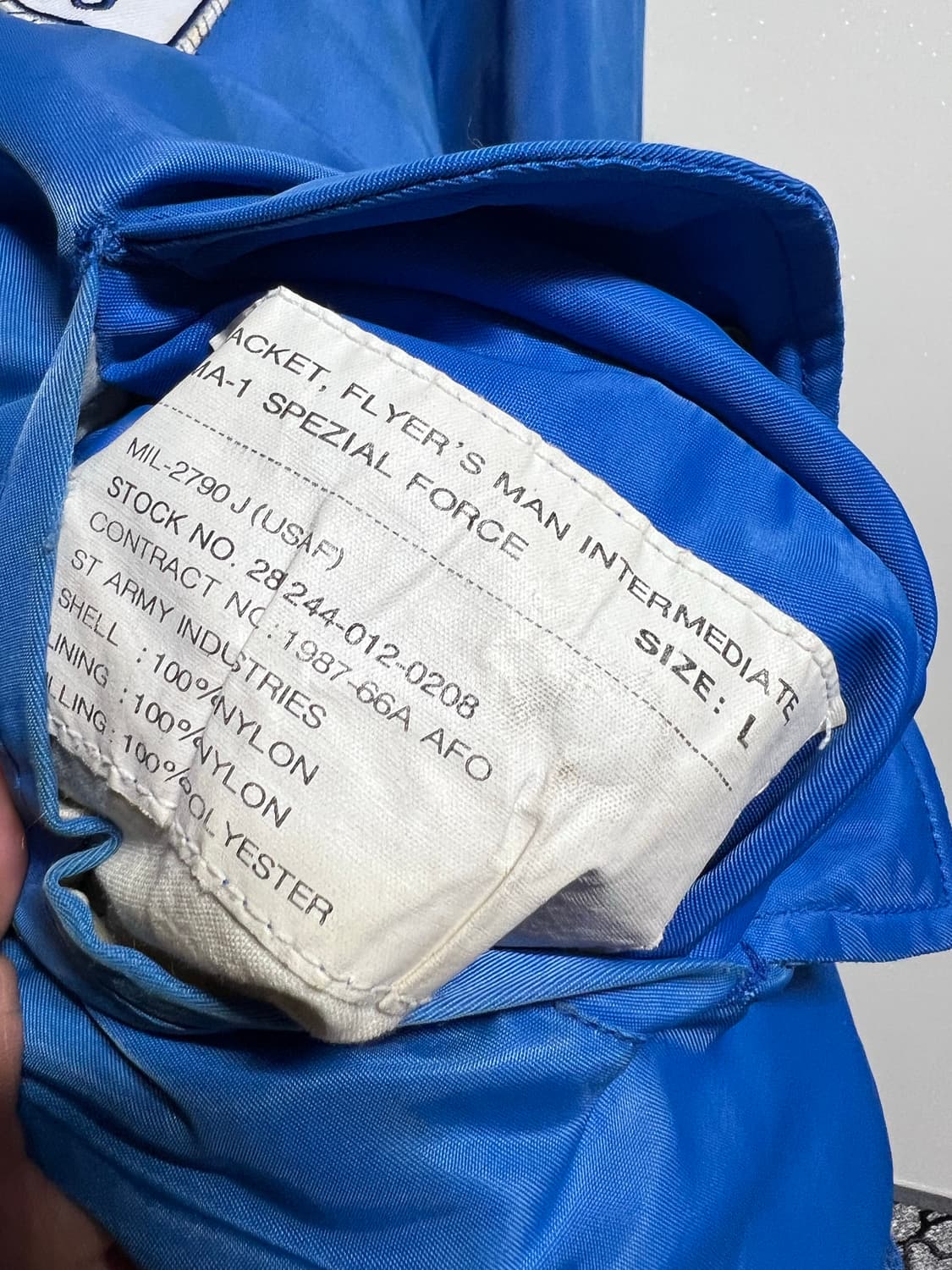 빈티지 블루 패치 MA-1 항공 점퍼 상품이미지7