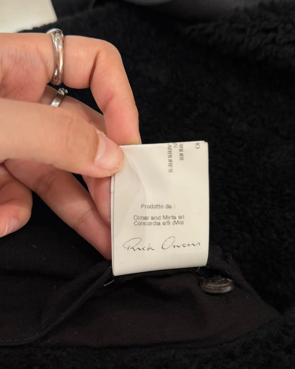 릭오웬스 블랙 시어링 램스킨 레더 바이커 자켓 상품이미지7