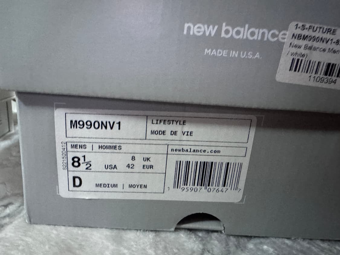 뉴발란스 990v1 네이비 265 새상품 상품이미지2