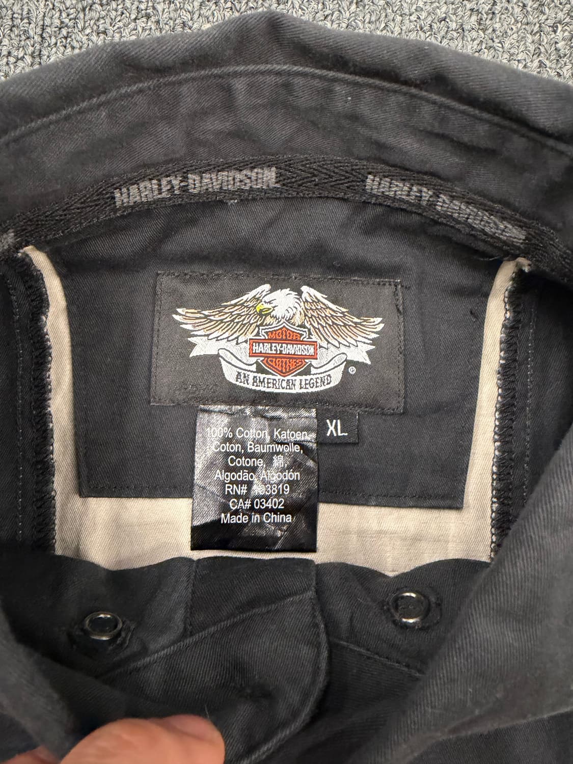 XL) 할리데이비슨 빈티지 이글 자수 반팔셔츠 상품이미지3