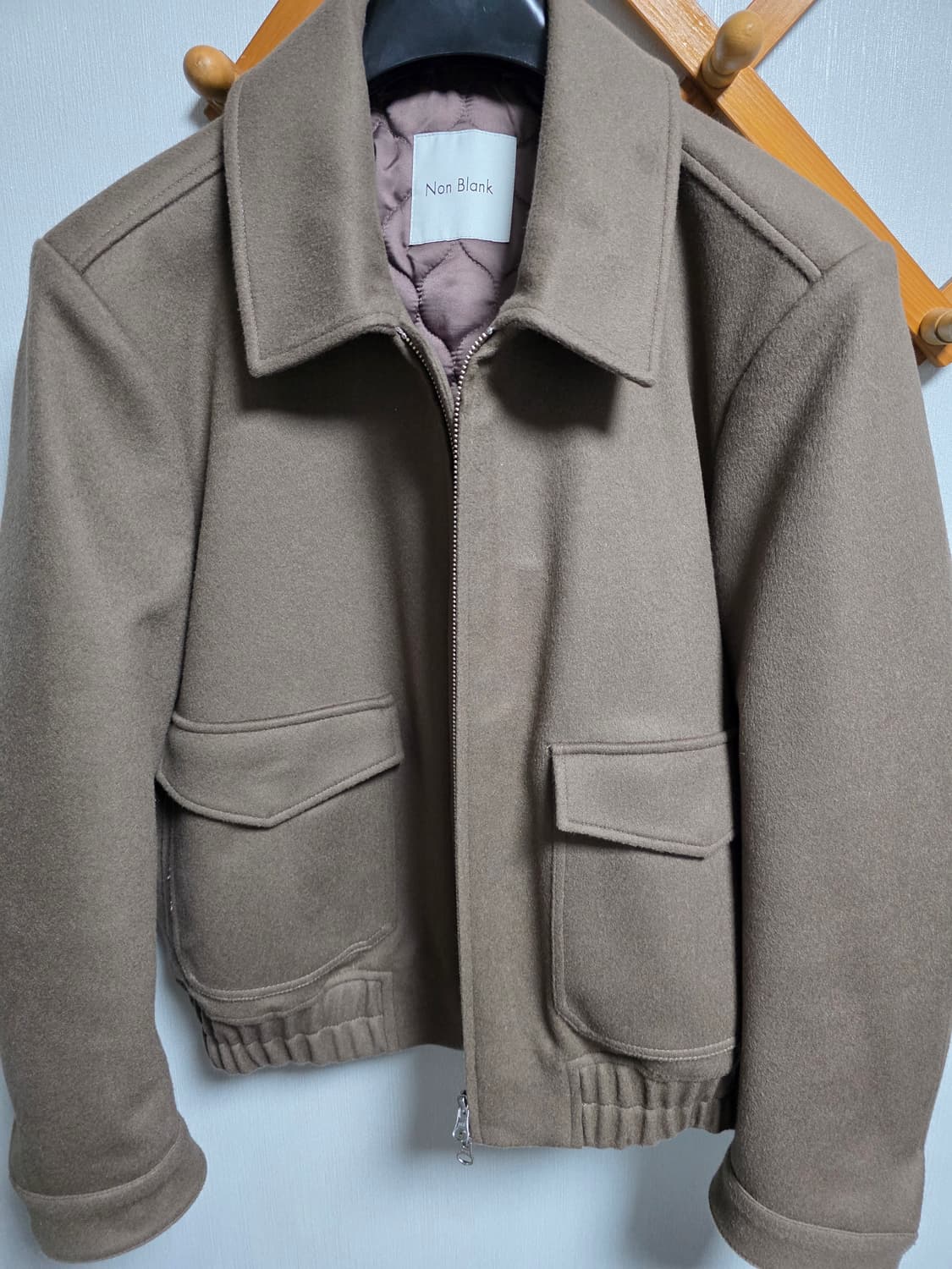 넌블랭크x삭형 콜라보 울자켓 브라운 상품이미지1