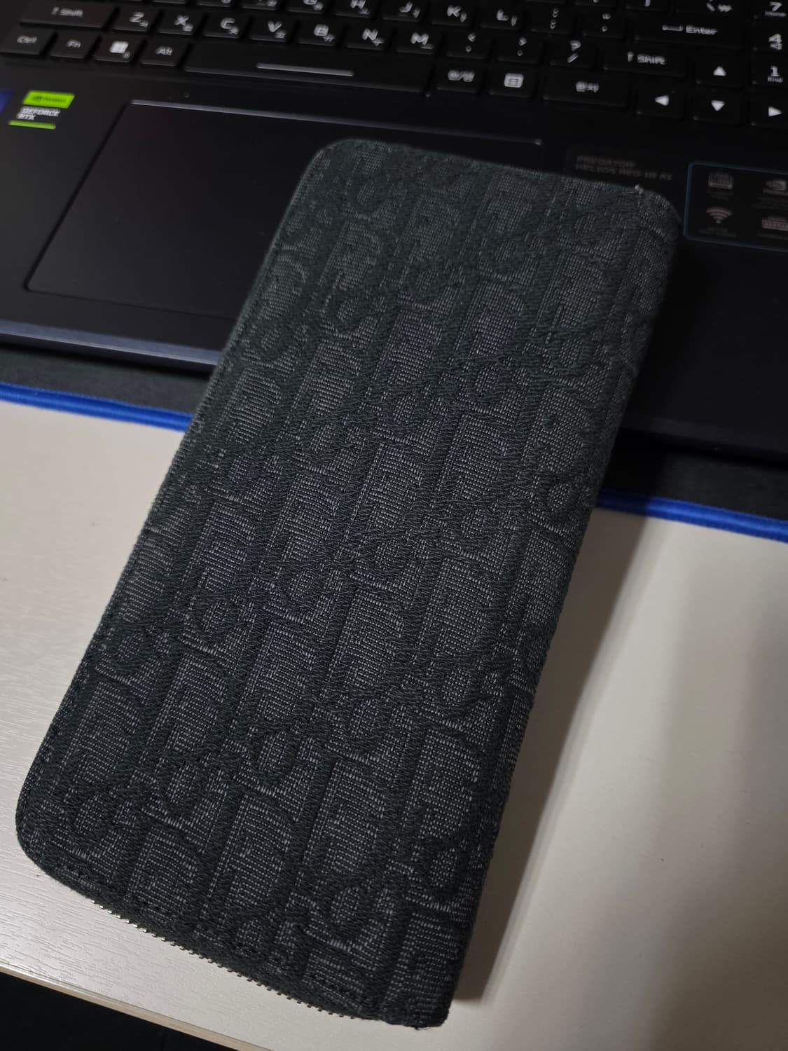 디올 오블리크 버티컬 롱 지퍼 지갑 블랙 상품이미지3