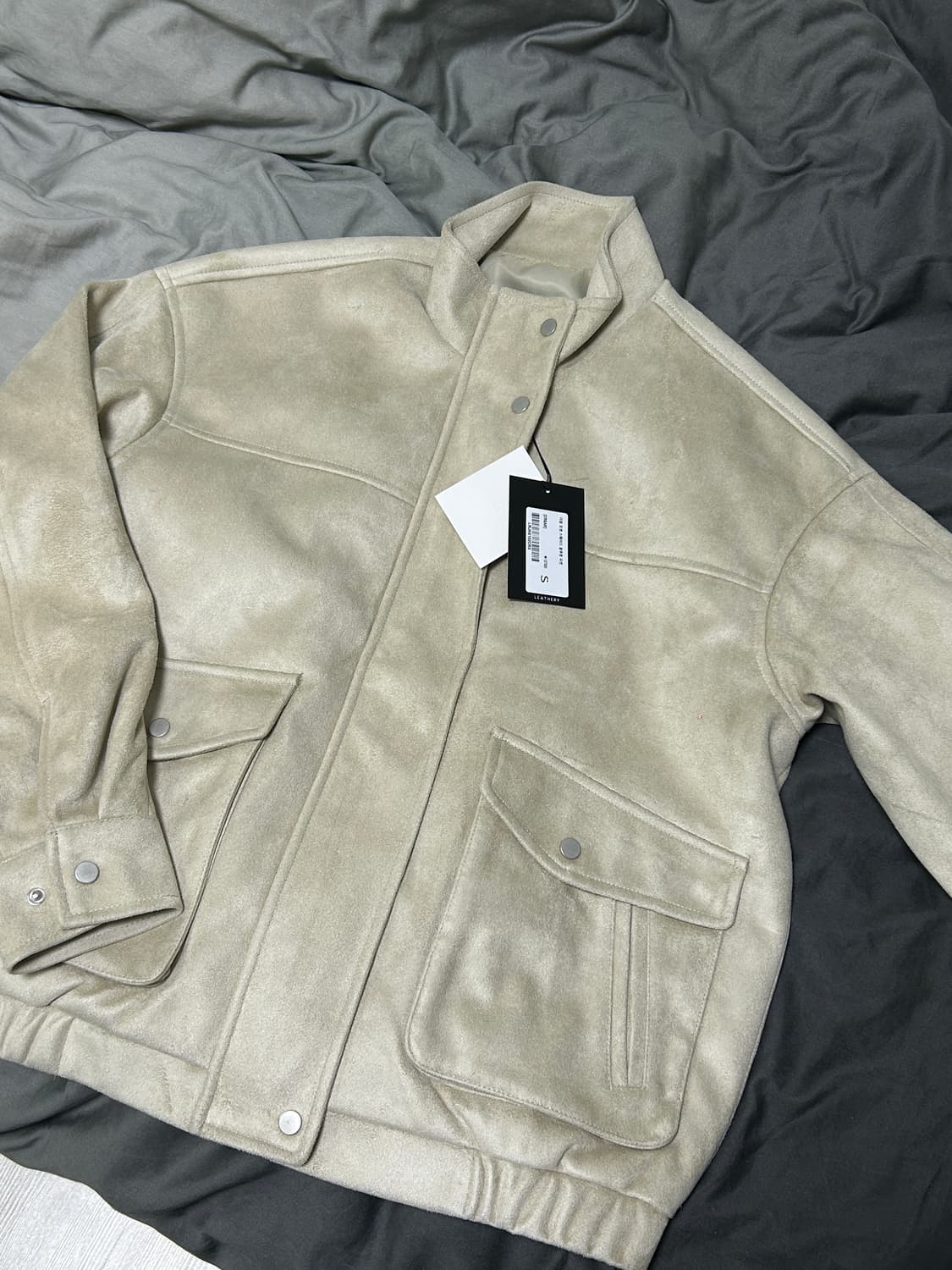 [S] 레더리 더블 포켓 스웨이드 블루종 상품이미지1