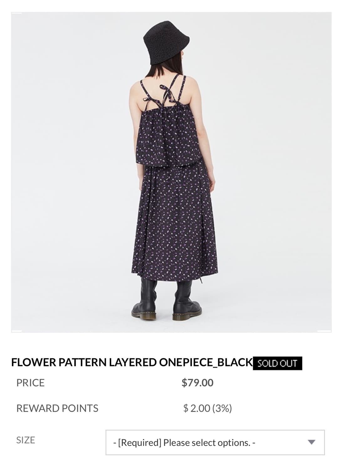 타겟토 플라워패턴 레이어드 원피스 새상품 (F/블랙) 상품이미지6