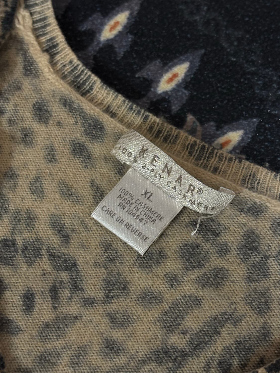 아케호무 빈티지 캐시미어 호피 니트 상품이미지4