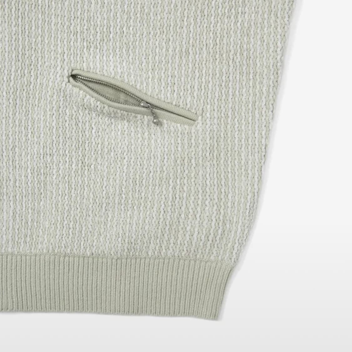 디스이즈네버댓 Velvet Knit Zip Polo Ivory 상품이미지4