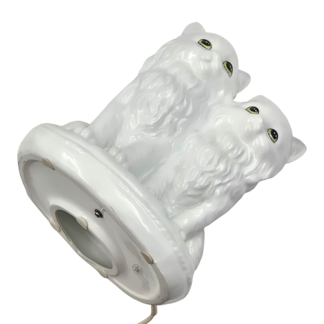 80s 이탈리아 드먼 포셀린 페르시안 고양이 램프 상품이미지7