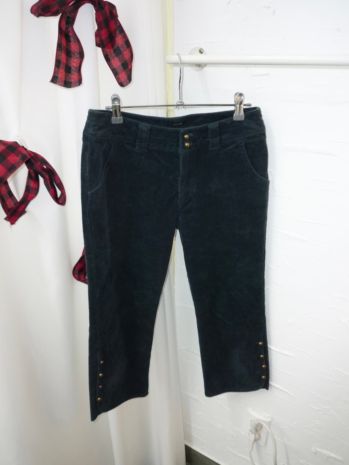 Teal corduroy capri pants 상품이미지4