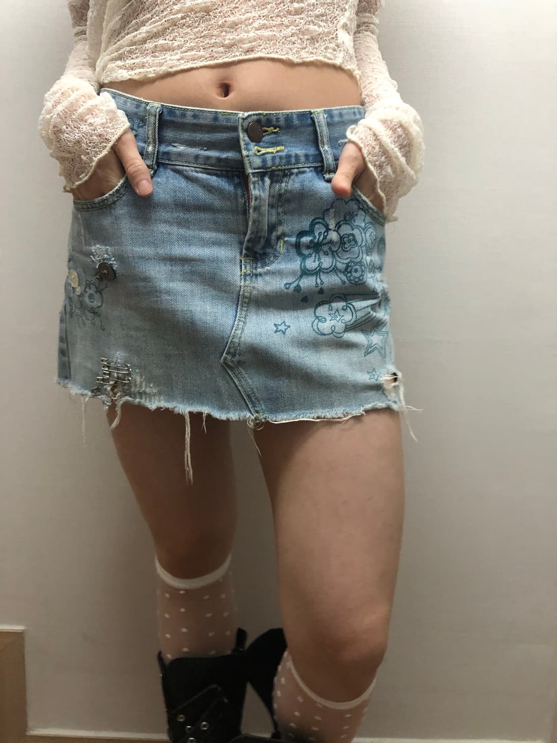 빈티지 아베크롬비 데님 미니 스커트 상품이미지3