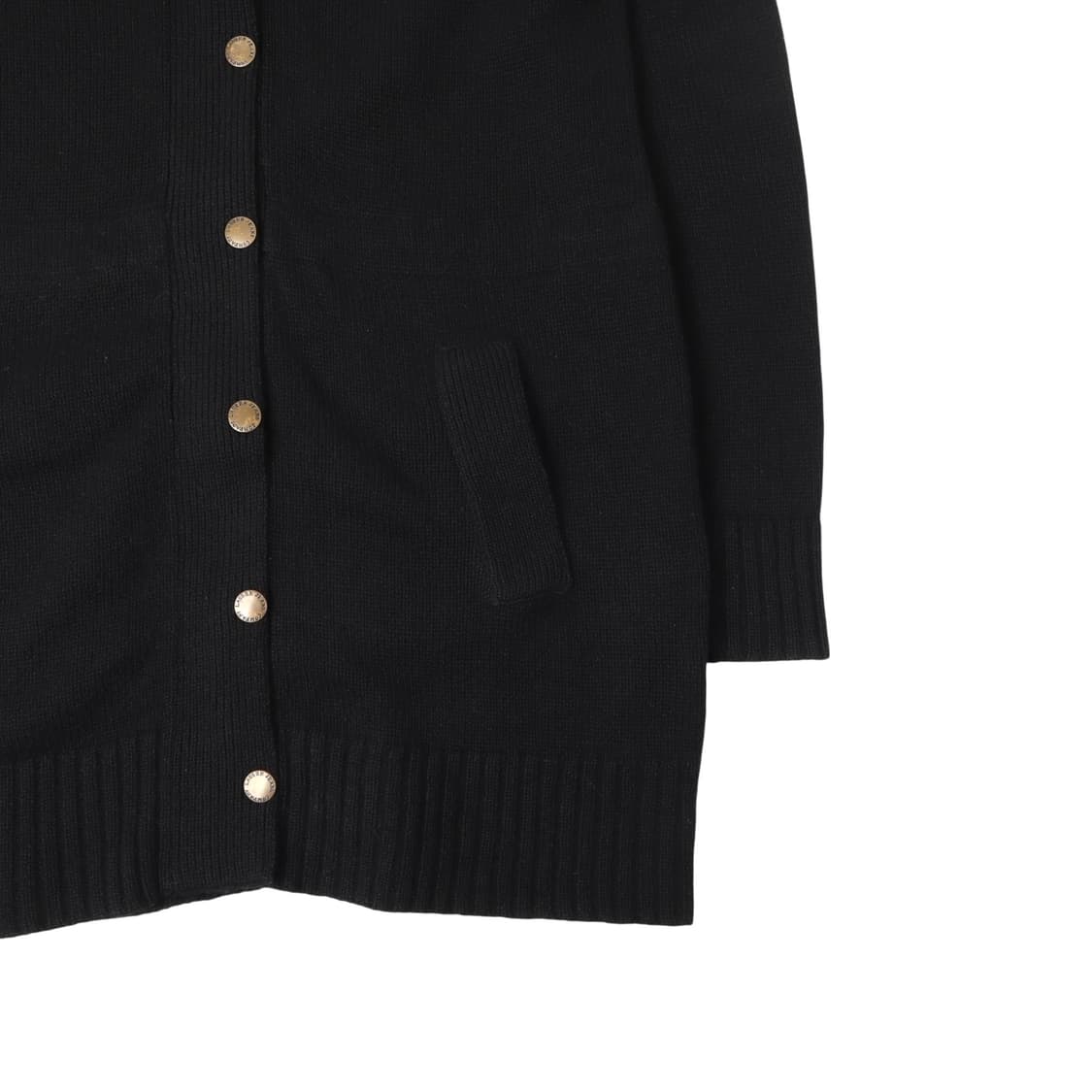 로렌 랄프로렌 블랙 하이넥 폴라 울 스냅 가디건 상품이미지5