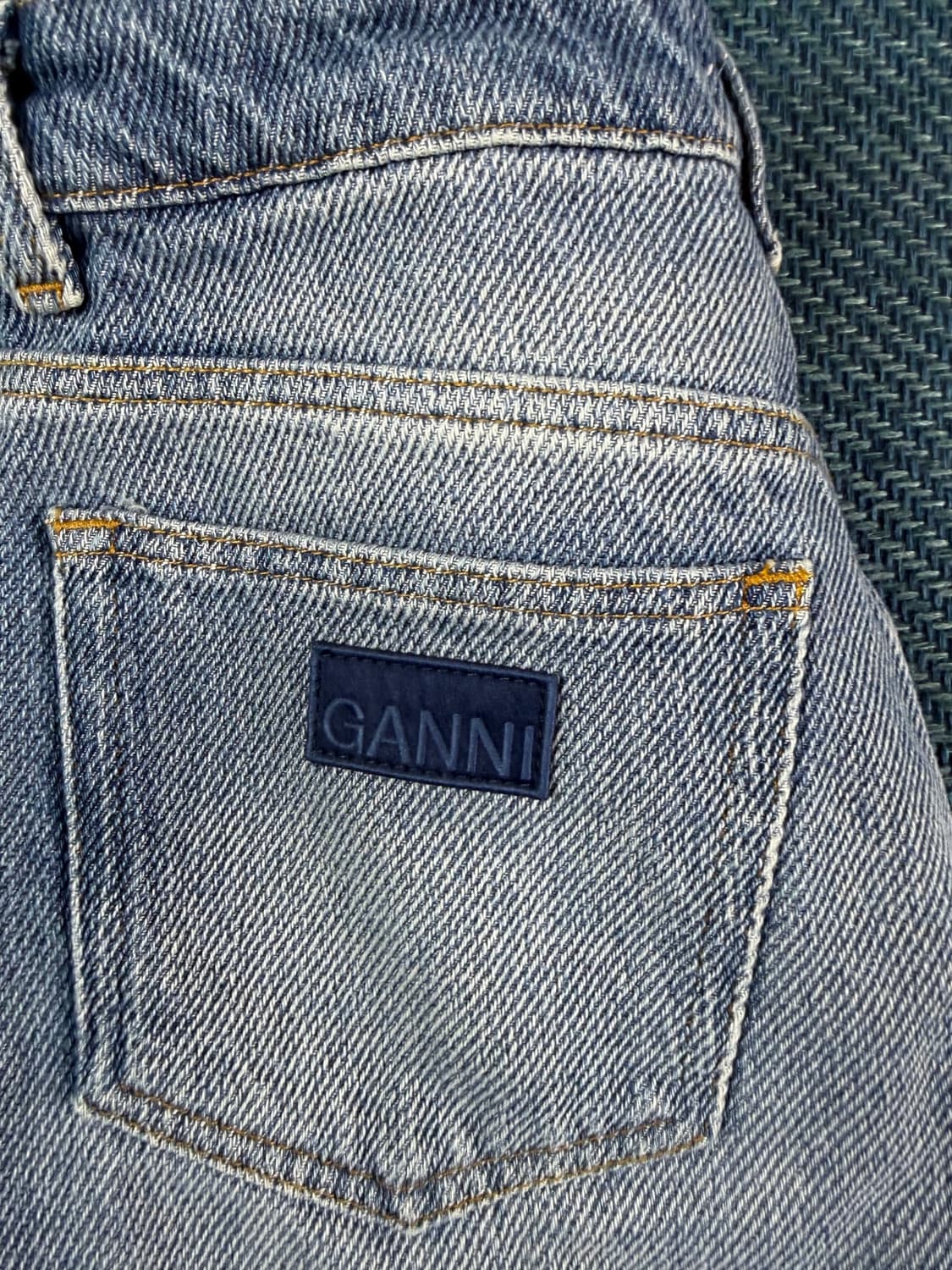 [정품] 가니(GANNI) 사이드 프린지 와이드 데님 팬츠 상품이미지8