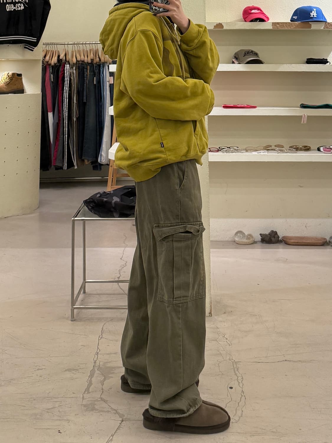 블랙업 카고 밴딩 팬츠 카키 U1514 상품이미지2