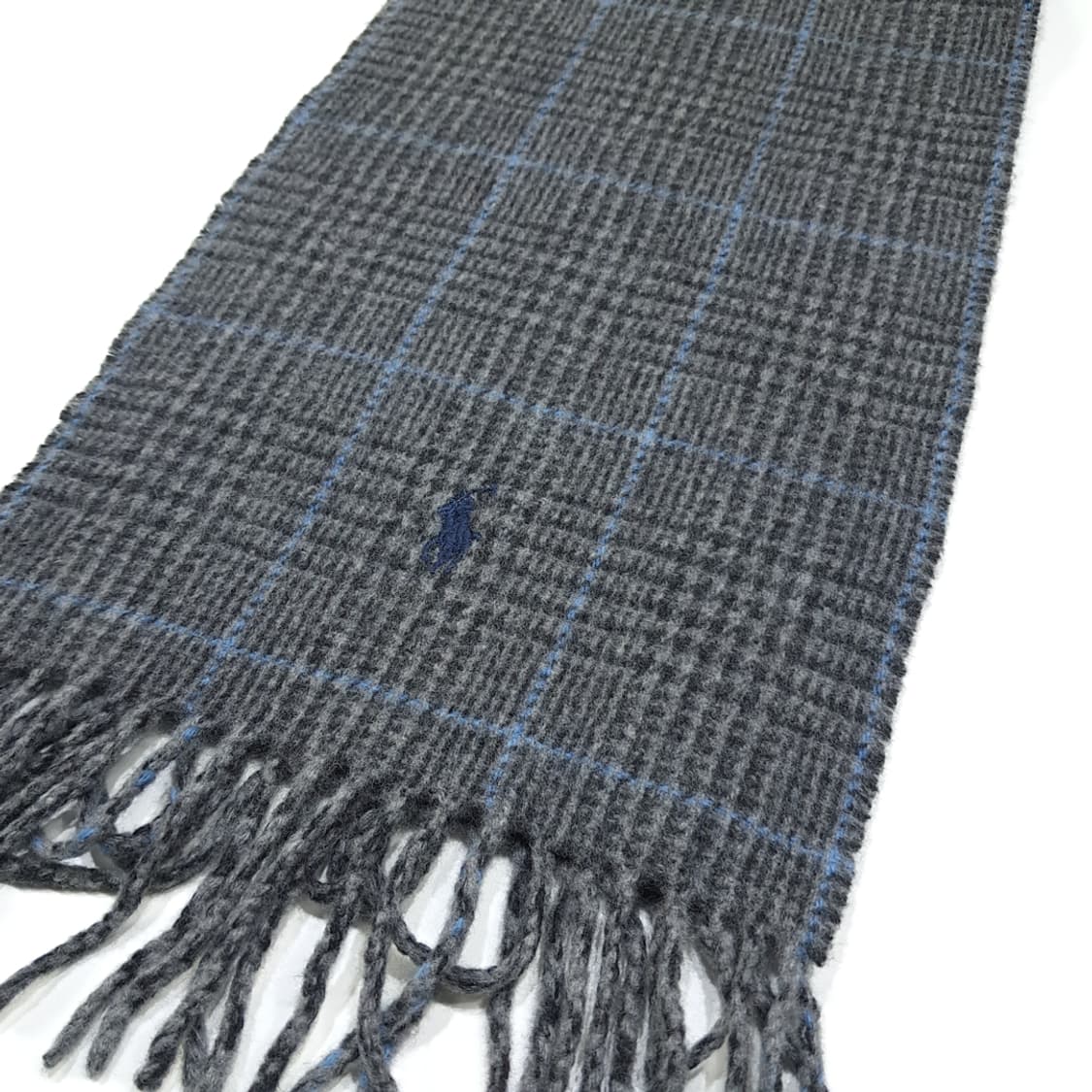 MX626 폴로 90s 이태리판 울 글렌체크 양면 그레이 머플러 목도리 상품이미지6