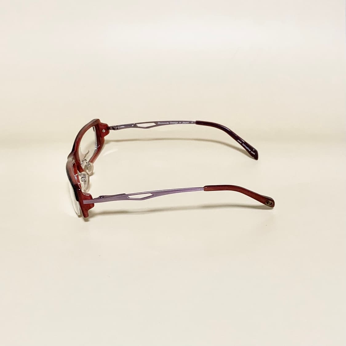 881 데드스탁 메탈 슬림 직사각 브라운 버건디 투톤 아세테이트 빈티지  상품이미지4