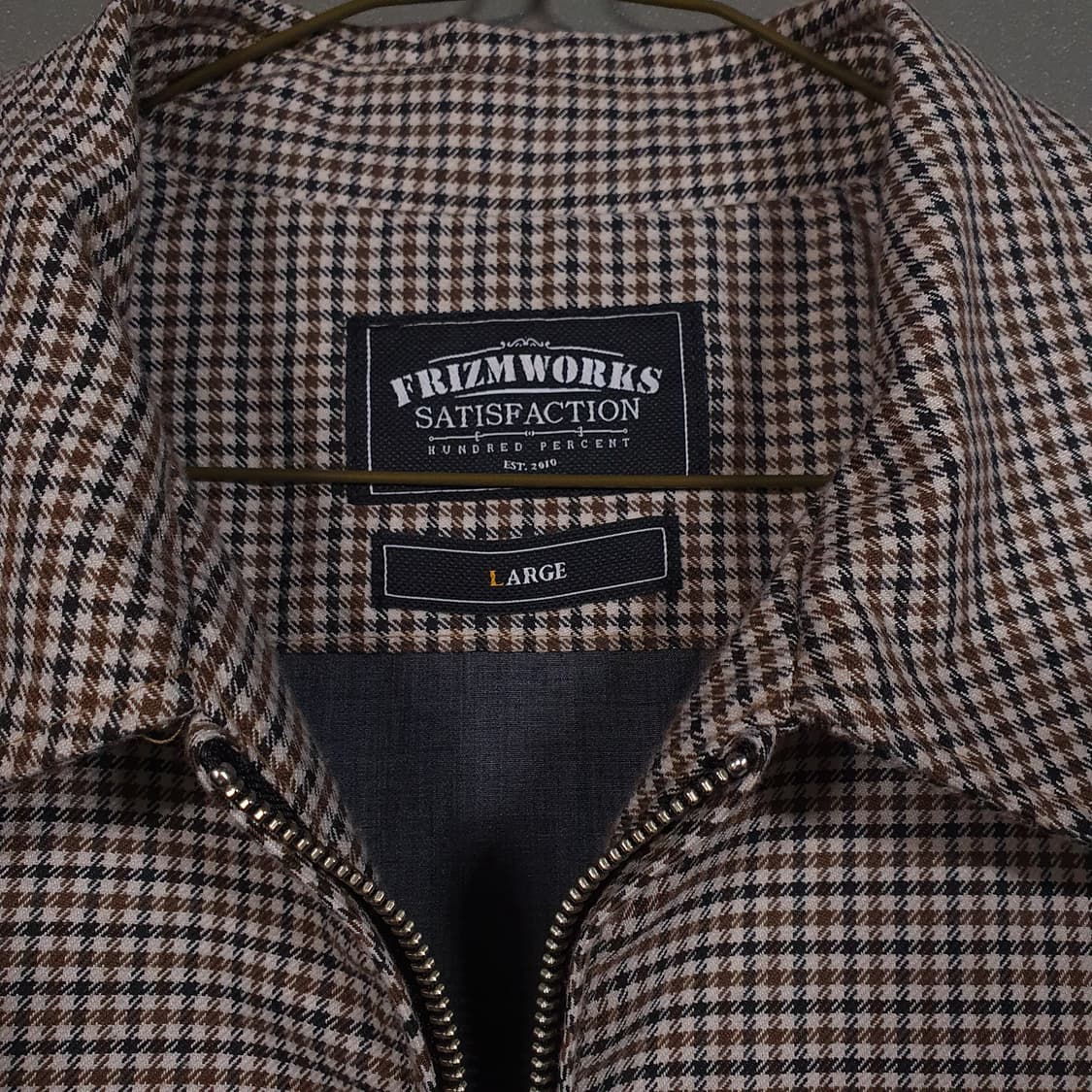 실측 XL) 프리즘웍스 신형 깅엄체크 투웨이 집업 미니멀 블루종 자켓 상품이미지2