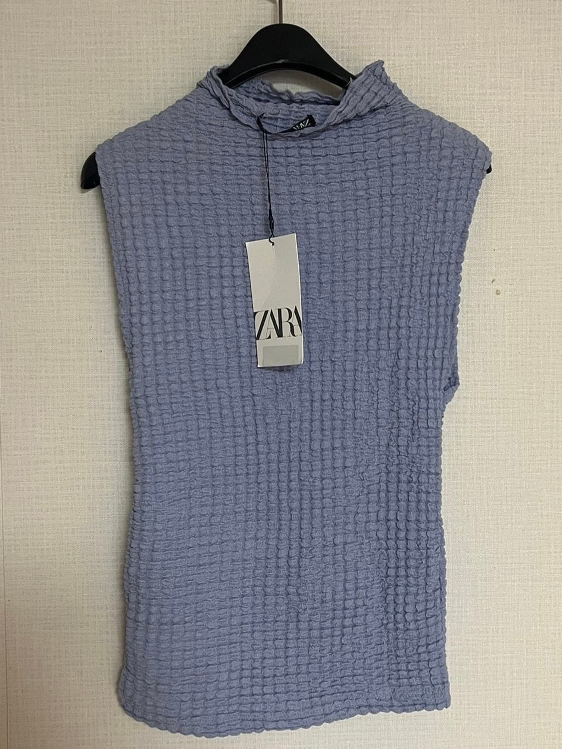 ZARA 자라 링클 반목 나시 라벤더, 자라 슬리브리스, 자라 링클 나시 상품이미지7