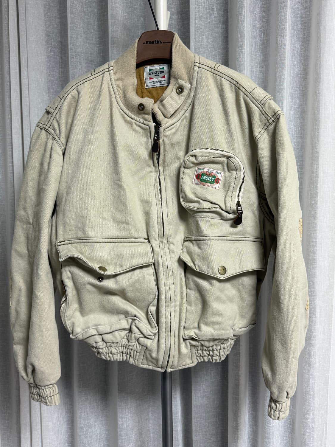 베이지 봄버 자켓  상품이미지1