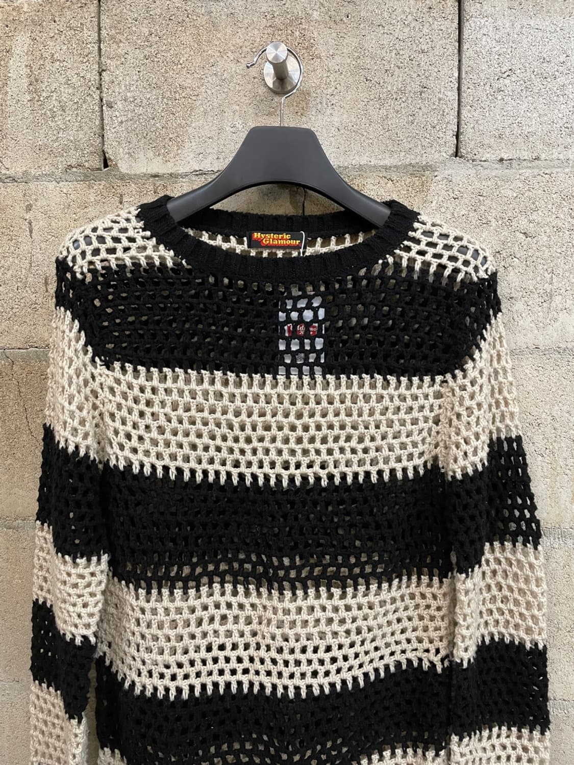 히스테릭 글래머 스트라이프 그물 니트  상품이미지2