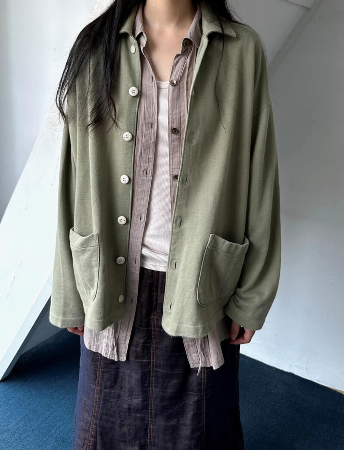 Cotton sweat fabric soft single jacket 상품이미지1