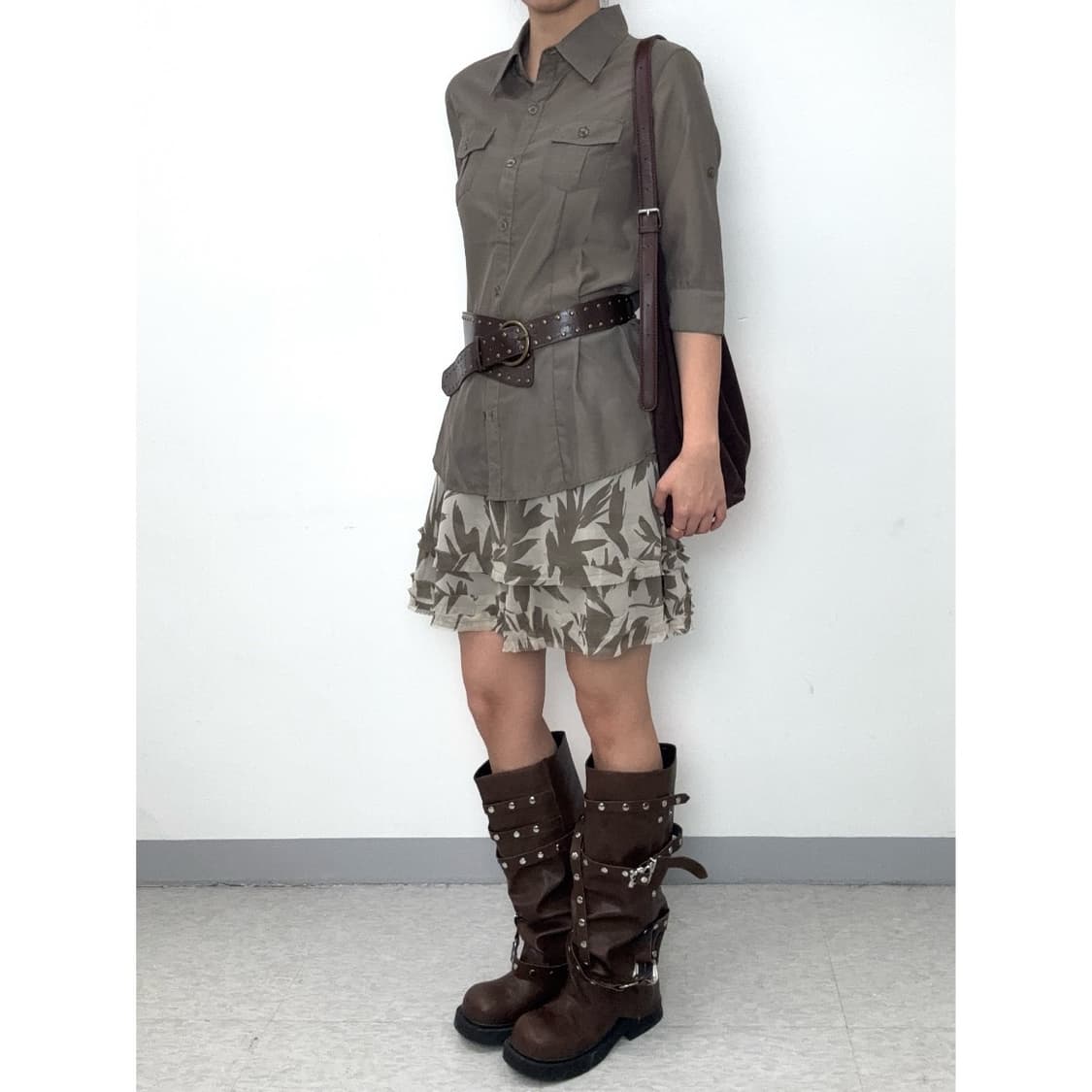 빈티지 브라운 y2k 셔츠 상품이미지3