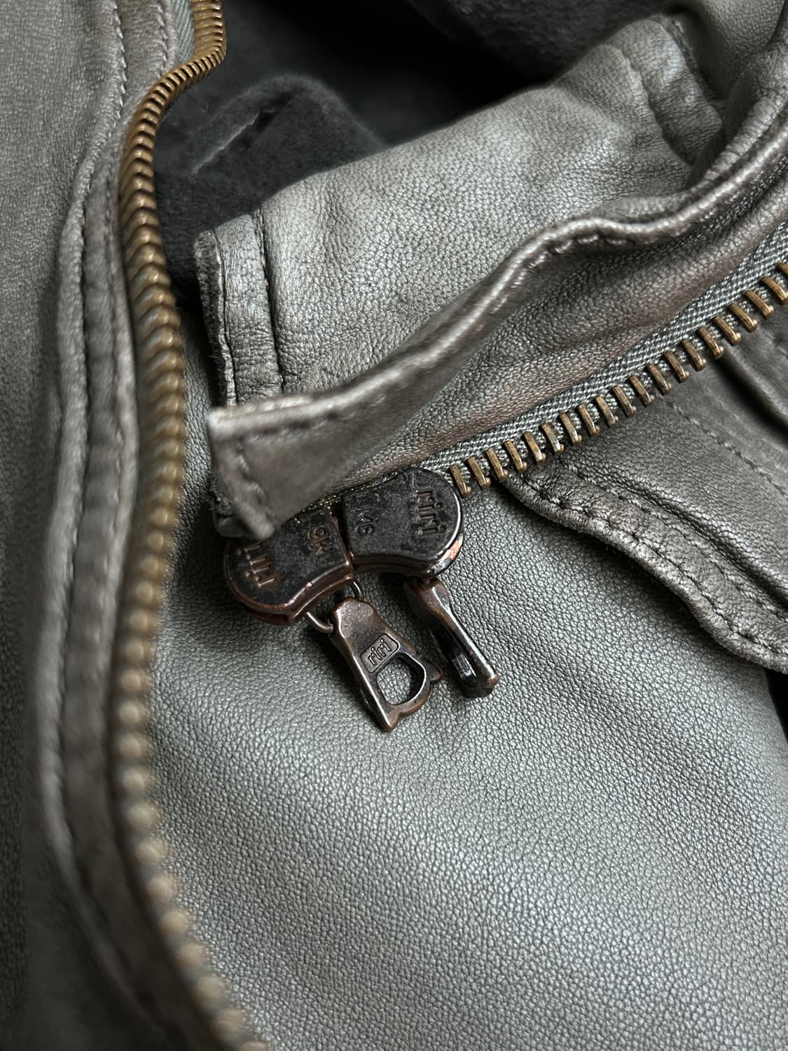 Drome 인시젼 사선 지퍼 램스킨 자켓 상품이미지9