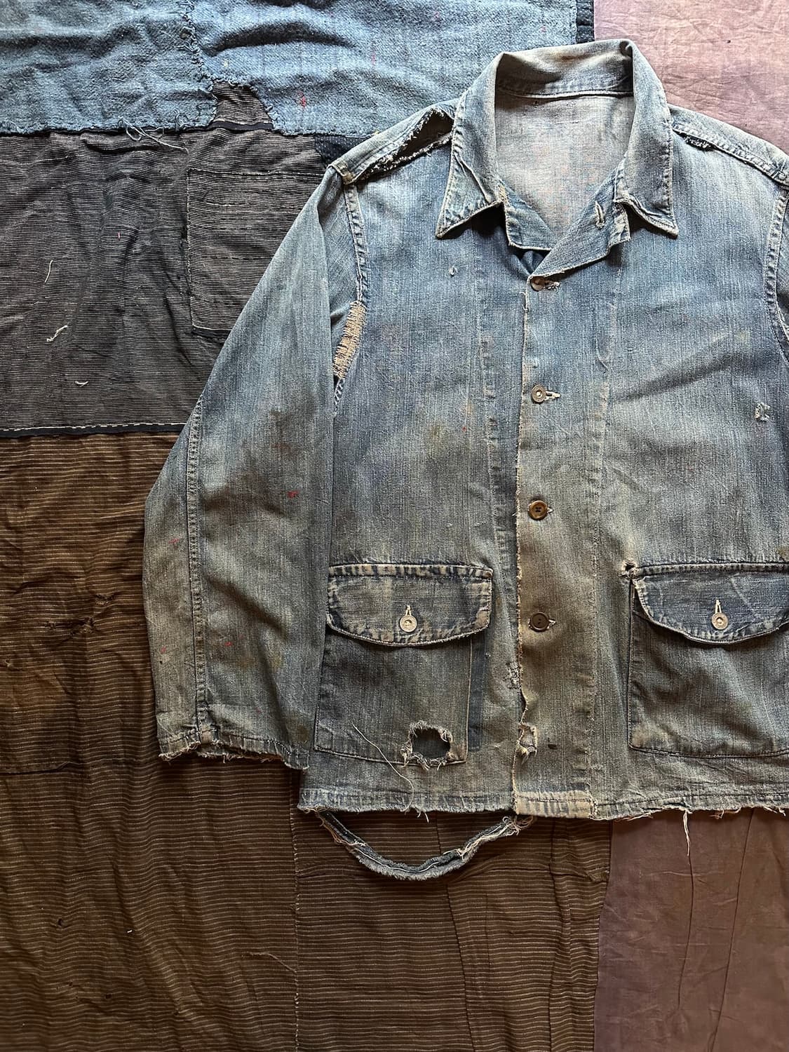 40s US Army WW2 데님 커버올 자켓 상품이미지3