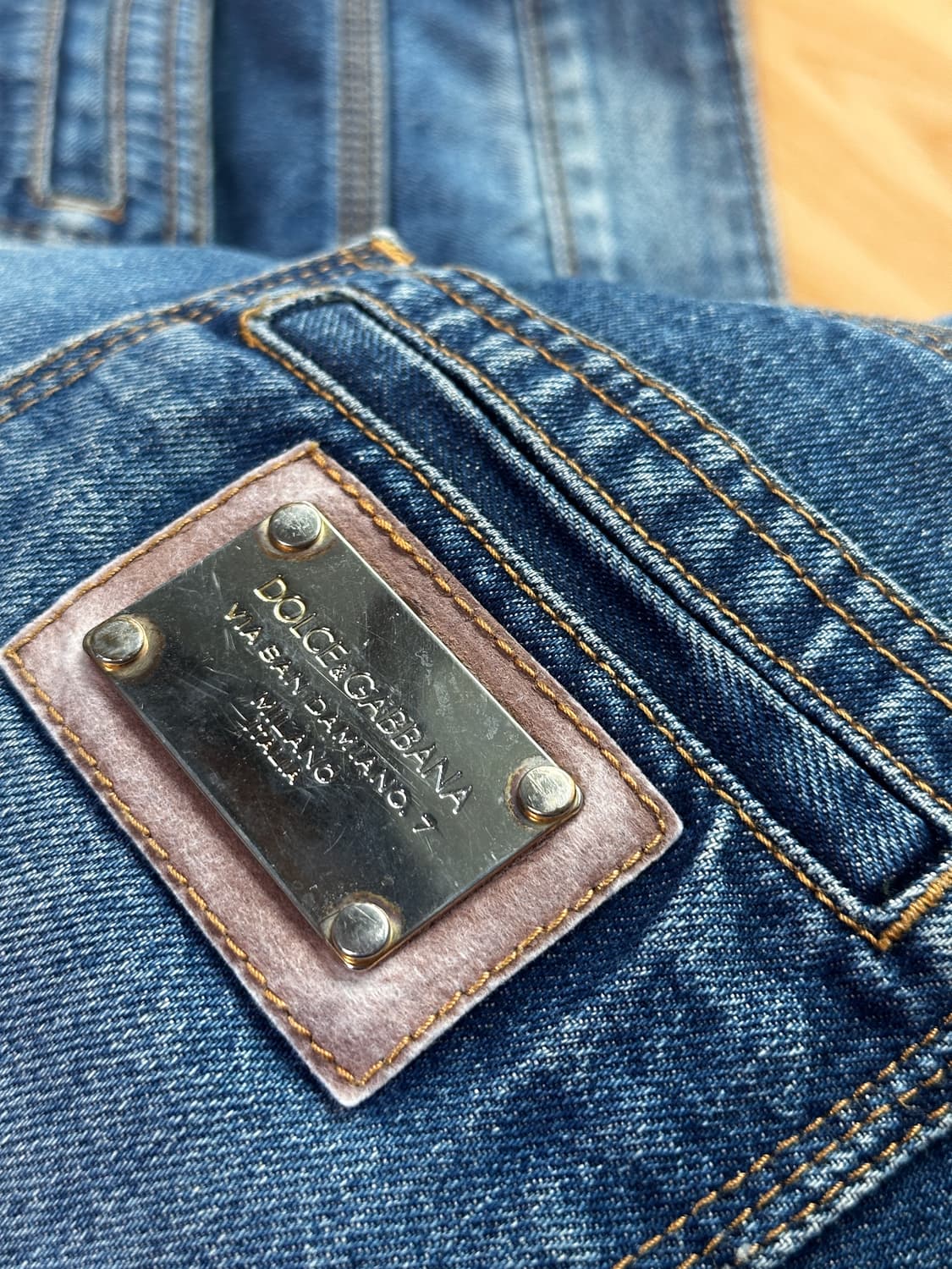 돌체앤가바나 정품 실버 플레이트 빈티지 중청 스트레이트 데님 상품이미지1