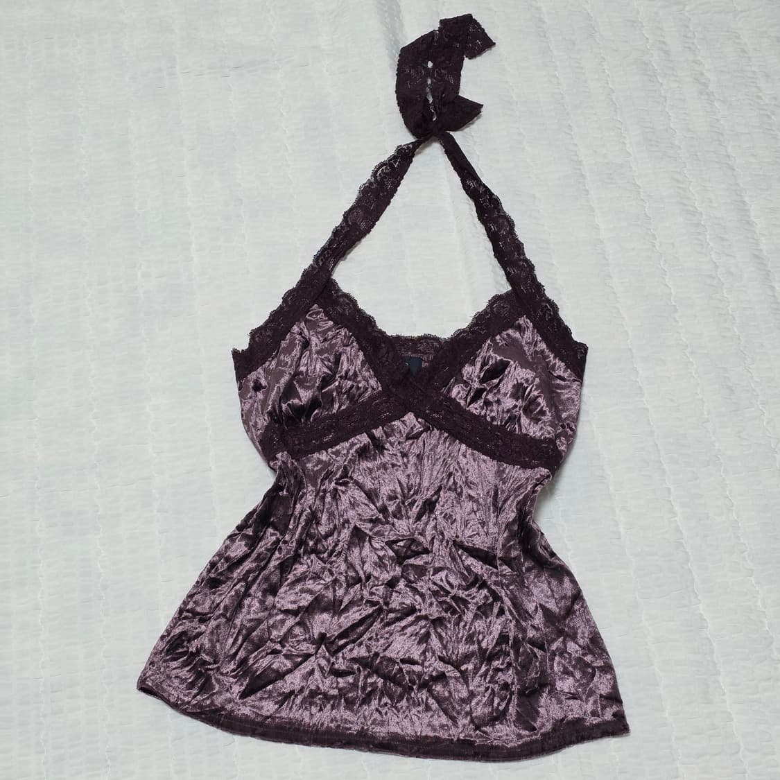 퍼플 오네갸루 벨벳 홀터넥 슬리브리스 상품이미지1