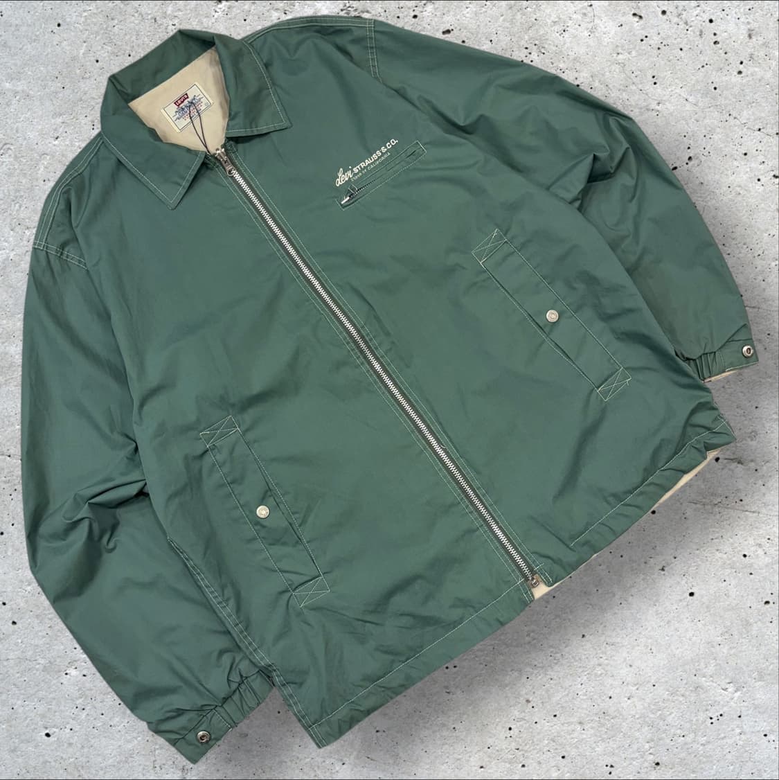 [S] 90s 리바이스 USA 리버시블 그린 베이지 자켓 B411 상품이미지3