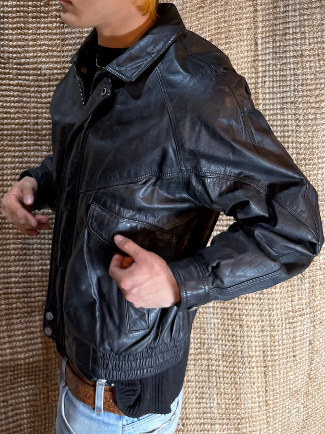 빈티지 양가죽 레더자켓 상품이미지1