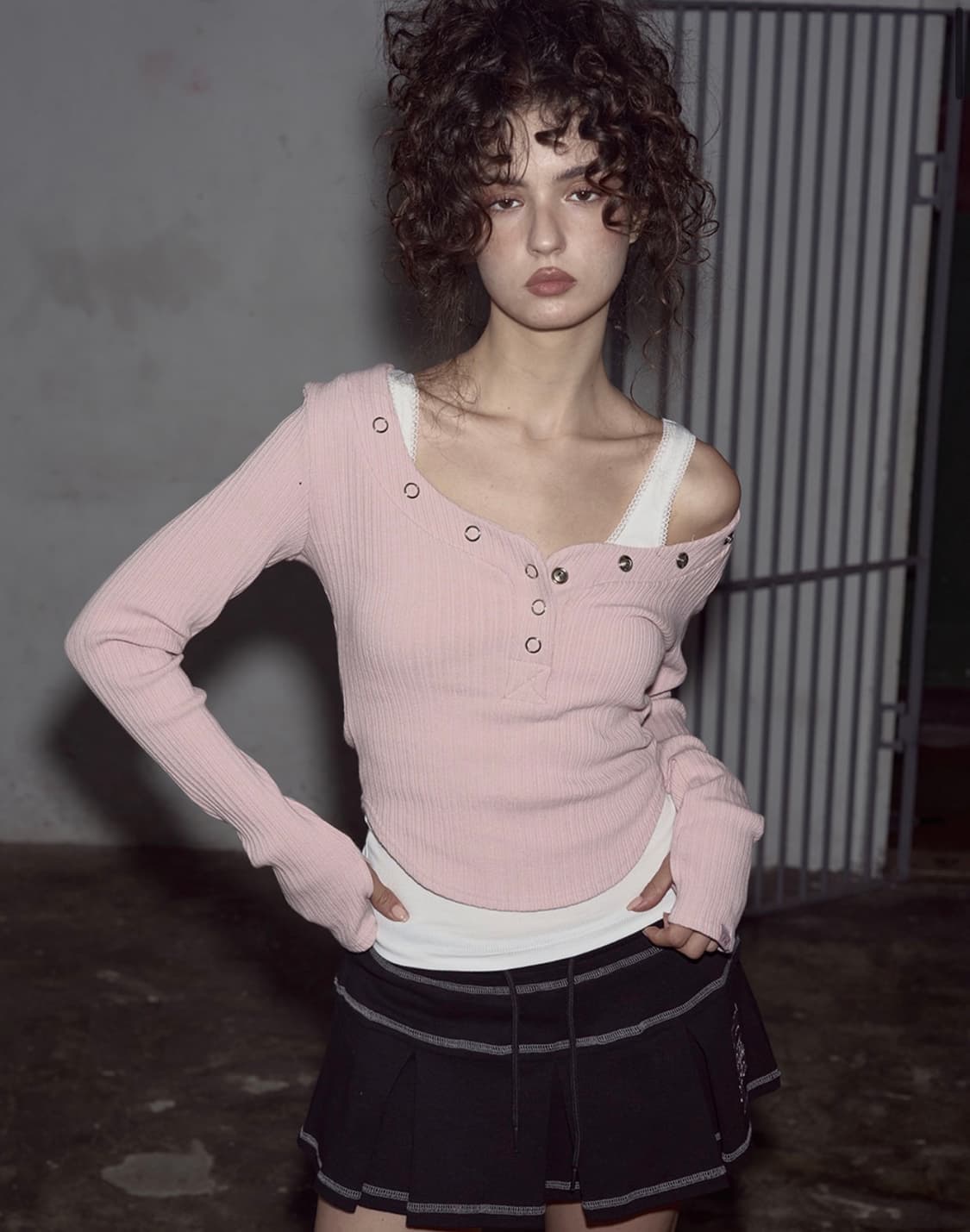 플리즈노팔로우 버니 스냅 버튼 탑 ver.1 핑크 상품이미지1