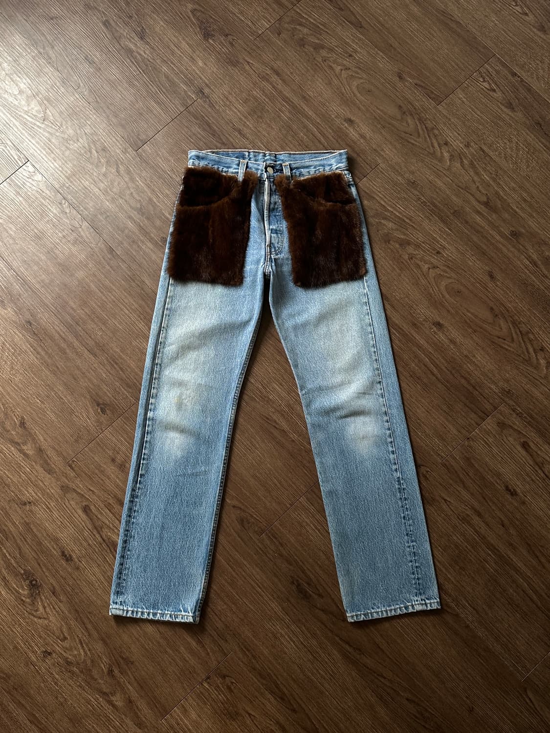 Seven by Seven 밍크 퍼 릴랙스 진 상품이미지7