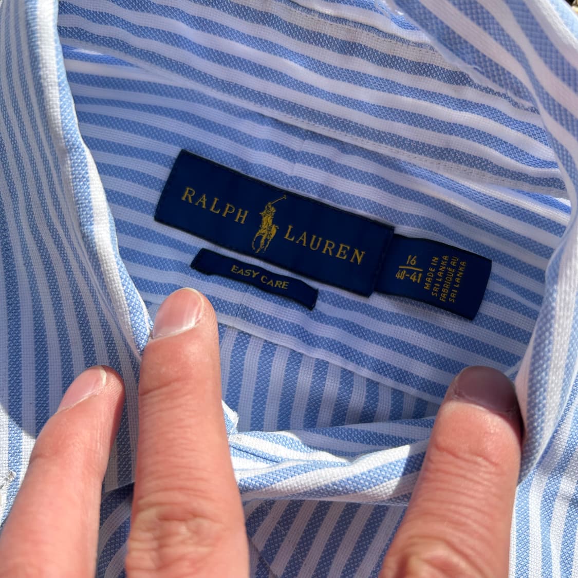 폴로(POLO RalphLauren)스트라이프 블루 포니 셔츠 상품이미지4