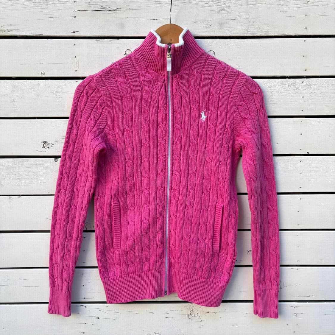 Polo 폴로 케이블 꽈배기 니트 집업 상품이미지1