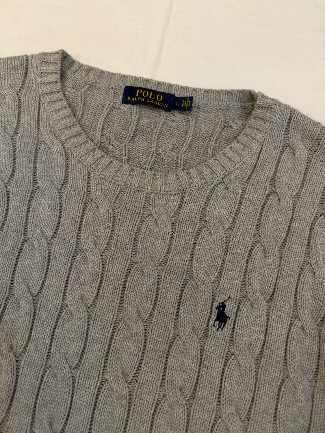 폴로 랄프로렌 신형 꽈배기 케이블 니트 그레이 상품이미지2